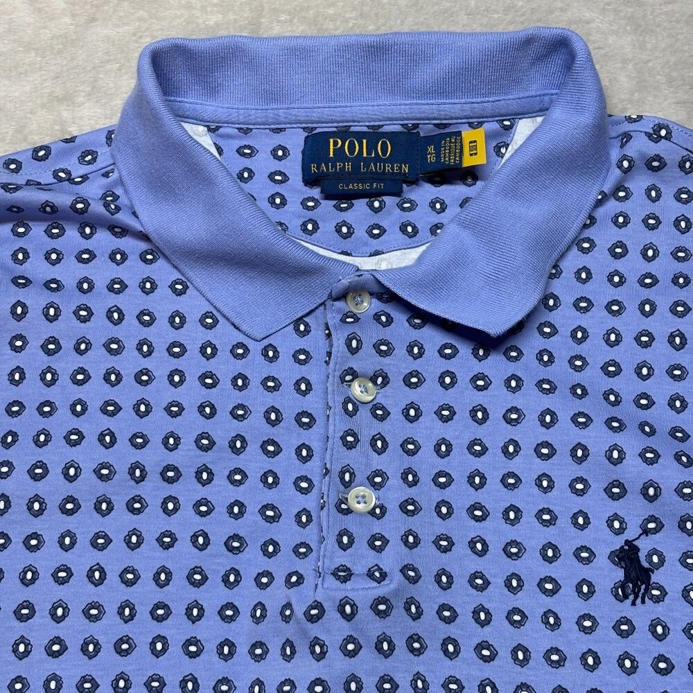 Polo Ralph Lauren‎ Shirt Mens XL Blue Darby Foulard Print Lafayette Classic Fit